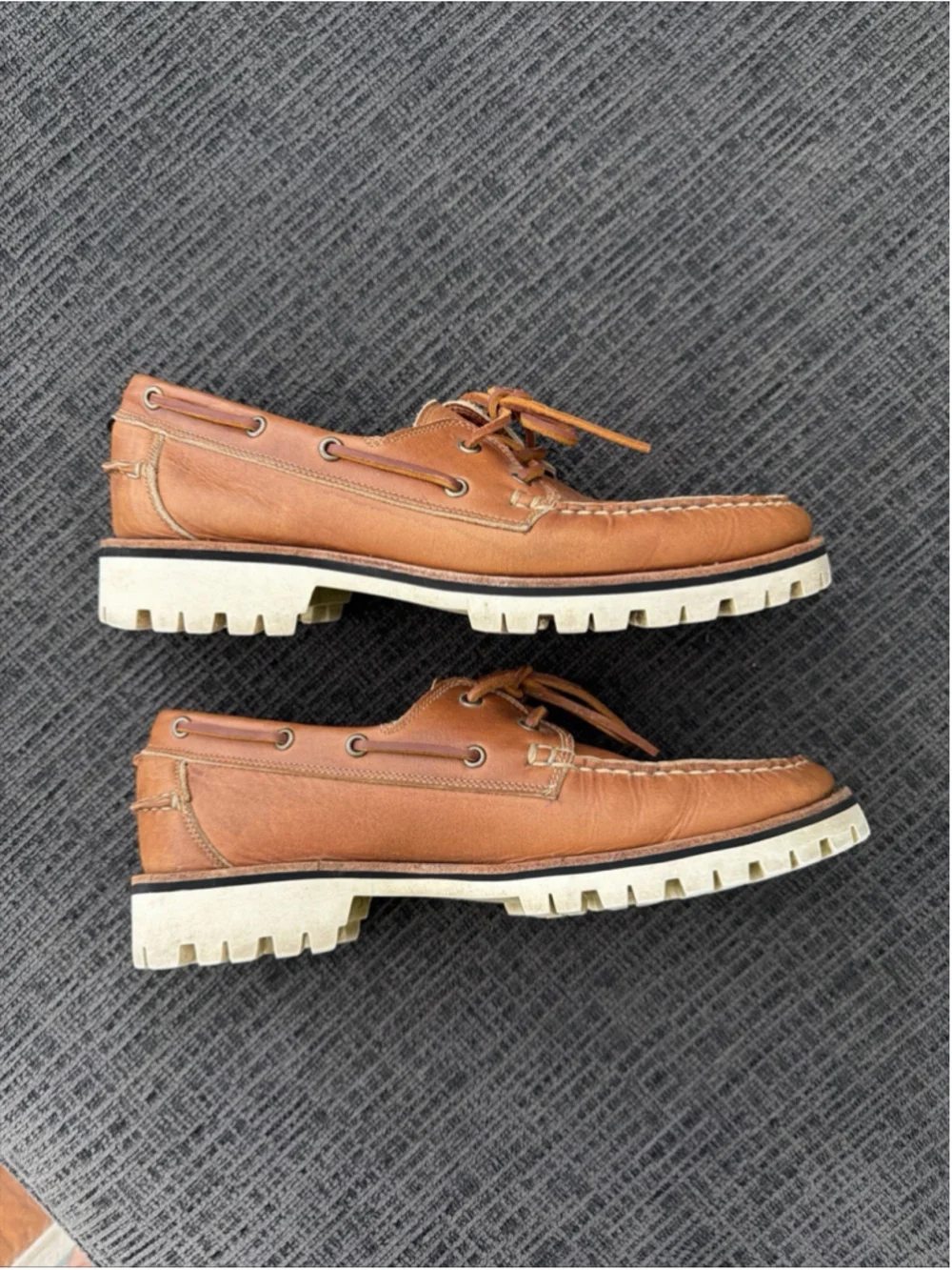 Allen Edmonds Force 10 Lug Sole Boat Shoe Mens 8.5 D Brown Leather Loafer 4965